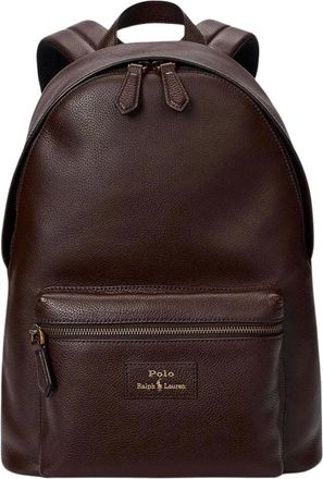 Polo Ralph Lauren Zaino in Pelle Granata - - Bags - Uomo - Marrone - ONE SIZE