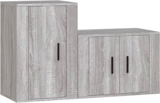 vidaXL Vidaxl - Set de muebles para tv 2 pzas madera contrachapada gris Sonoma
