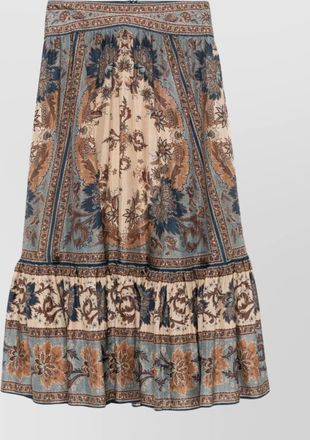 Zimmermann floral tiered silk skirt