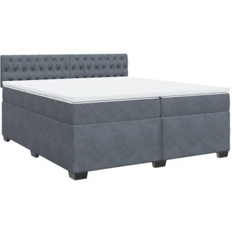 vidaXL Cama Box Spring Con Colch&oacute;n Terciopelo Gris Oscuro 200x200 Cm Vidaxl