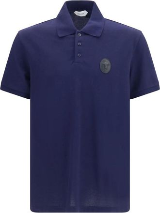 Versace Katoenen Piqu&eacute; Polo Met Medusa Patch - Heren - Tops - Blauw - Maat: XL Katoen