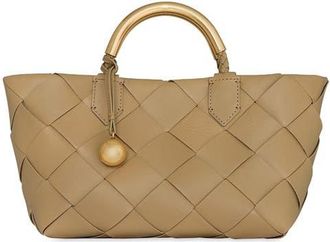 Rebecca Minkoff Mini Frankie Woven Leather Tote in Sesame at Nordstrom