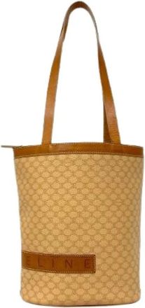 Celine Pre-owned Bucket Bags, female, Brown, Size: ONE SIZE Pre-owned Macadam Triomphe Leather Tote Bag