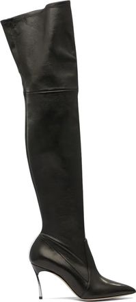 Casadei Blade leather over-the-knee high boots - women - Leather/Leather/Leather - 38 1/2 - Black