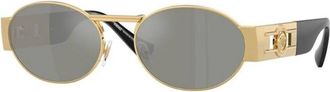 Versace Ovale Zonnebril - Heren - Zonnebrillen - Geel - 56 MM - Accessoires