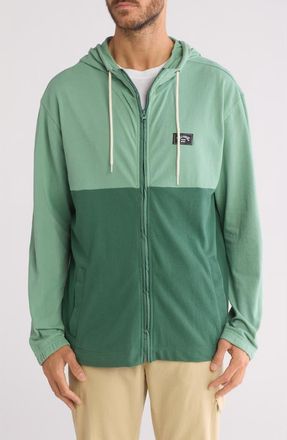 Billabong Abner Colorblock Full Zip Hoodie in Dark Green at Nordstrom Rack, Size Medium