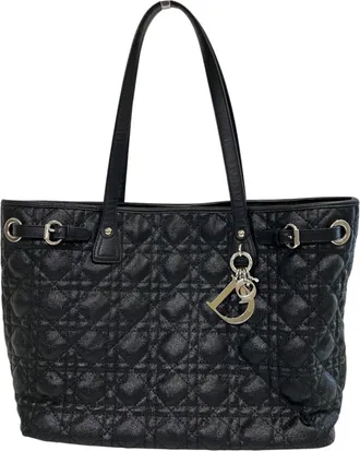 Dior Black Canvas Leather Tote Bag (Pre-Owned)