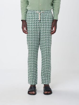 Peninsula Pantaloni in lino a gamba dritta con fantasia etnica e coulisse