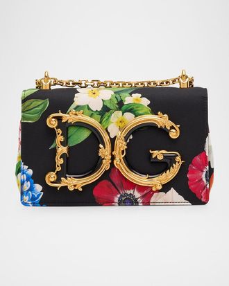 Dolce & Gabbana DG Girls Floral Flap Chain Crossbody Bag
