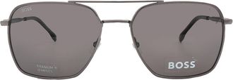 HUGO BOSS Polarized Grey Navigator Mens Sunglasses BOSS 1414/S 0R80/M9 57