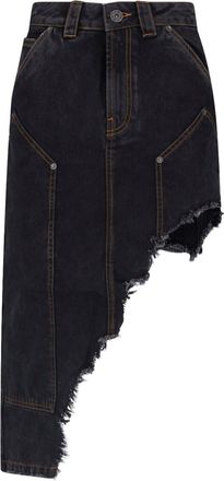 Vaquera Gonna Mini In Denim Asimmetrica