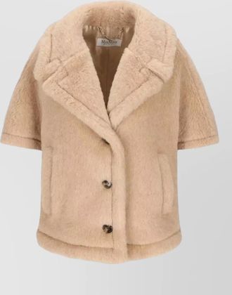 Max Mara short sleeve faux fur knit coat