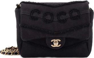 Chanel Coco Flap Bag Fringe Chevron Denim Small shoulder bag - Zwart