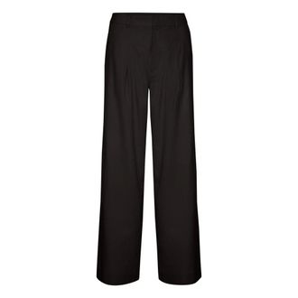 Gestuz Wide Trousers, female, Black, XL, Black Linen Wide Leg Trousers