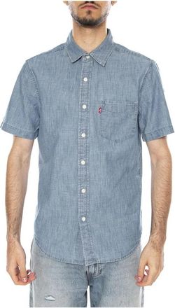 Levi's Sunset Standard Shirt - Heren - Korte mouwen Overhemden - Blauw - L - Katoen - Overhemden