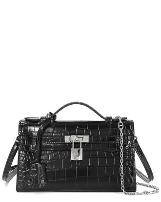Tiffany & Fred Croco-Embossed Top-Handle Crossbody