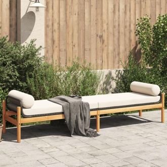 vidaXL Panca da Giardino con Cuscino in Polyrattan e Acacia - Vidaxl