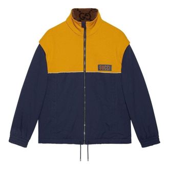 Gucci I Technical Jersey Jacket With Detachable Sleeves Navy Yellow 673635-XJDVC-7211