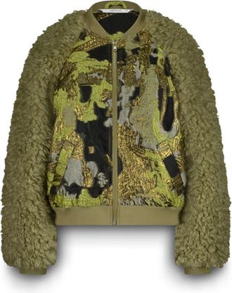 Summum Jassen, Dames, Groen, M, Jacquard Teddy Mix Bomberjack