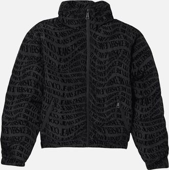 Versace Mens Liquify Monogram Logo Black Puffer Jacket - Size: 42/Regular