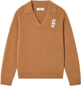Janice Resort Truien Camel Resort - Dames - V-hals truien - Bruin - XL - Truien & Vesten