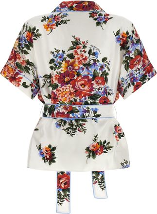 Dolce & Gabbana Womens White Silk Blouse