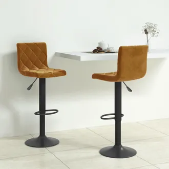 vidaXL Taburetes De Cocina 2 Unidades Terciopelo Marr&oacute;n Vidaxl