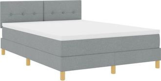 vidaXL Box Spring Bed with Mattress Light Grey 160 x 200 cm Fabric vidaXL