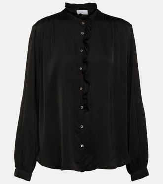 Velvet Ruffled satin blouse