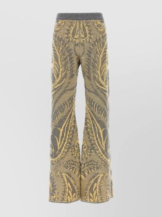 Etro paisley high rise wide leg trousers