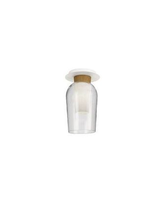 Mantra Mantra Semiplaf&oacute;n De Techo De Cristal Nora El Champ E27 &Oslash;18 Cm - Blanco/madera, Negro/m&aacute;rmol, Oro/blanco