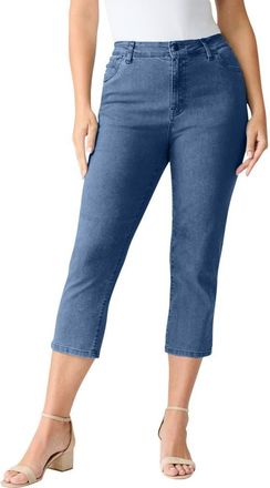 Roaman's Plus Size 24/7 Stretch Capri Jean in Medium Wash at Nordstrom, Size 34