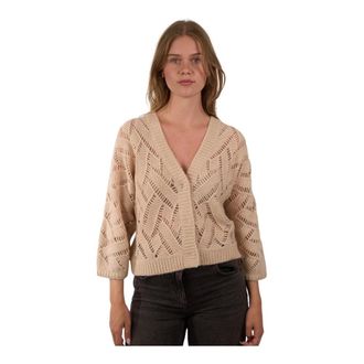 Luisa Cerano Truien & Vesten, Dames, Bruin, L, Wol, Openwork Vest