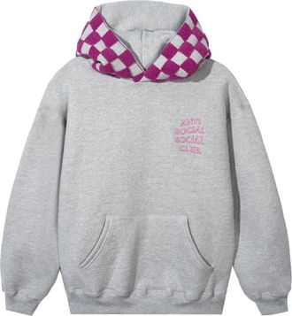 ANTI SOCIAL SOCIAL CLUB Felpa a quadri con cappuccio - Grigio