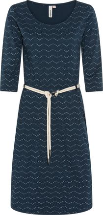 Ragwear Jerseykleid RAGWEAR LILITHA ZIG ZAG O, Damen, Gr. XXL, N-Gr, petrol, Jersey, Obermaterial: 50% Baumwolle, 50% Modal, gemustert, kniefrei, Rundhals, Kl