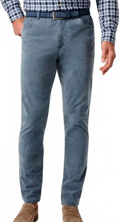 Johnnie-O Hampton Garment-Dyed Corduroy Pant In Indigo