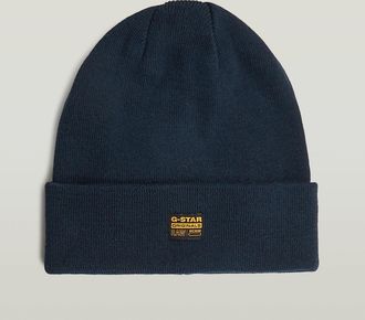 G-Star Beanie G-STAR Effo Long Beanie, salute, Strick, Kunstfaser, unifarben, M&uuml;tzen Beanie, mit Aufn&auml;her vorn