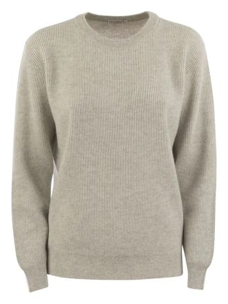 Brunello Cucinelli ribbed cashmere sweater - women - Cashmere - S - Neutrals