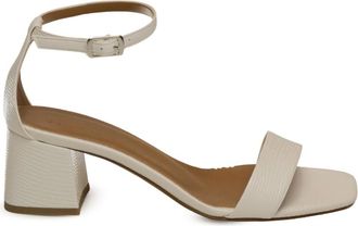 Albano 418 Hoge Hak Sandaal - Dames - Sandalen met hakken - Wit - 37 EU - Leer - Schoenen