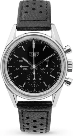 Tag Heuer Pre-owned Tag Heuer Carrera Re-Edition Chronograph Hand Wind Black Dial Mens Watch CS3111