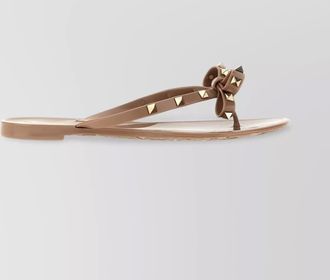 Valentino Garavani rockstud thong sandals bow accent