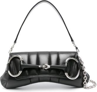 Gucci Black Horsebit Chain Shoulder Bag