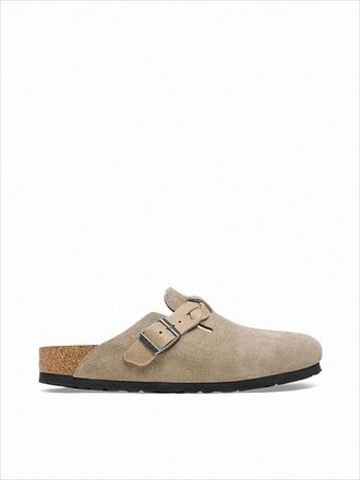 Birkenstock Soft Suede Mule With Adjustable Leather Strap
