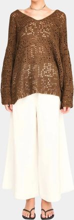 Mirth Madrid Hand Crochet Tunic In Chocolate