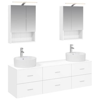 vidaXL Juego De Muebles De Ba&ntilde;o 5 Pcs Blanco Vidaxl