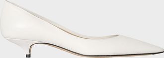 The Row Liisa Leather Kitten-Heel Pumps