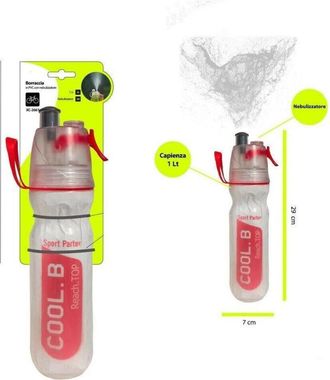 Trade Shop Trade Shop - Borraccia 1 Litro In Pvc Con Nebulizzatore Sport Per Bici Bicicletta Xc-2661