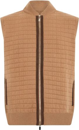 Fedeli Mouweloze Vest - Heren - Spencers - Bruin - L - Kasjmier - Truien & Vesten