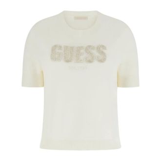 Guess Tops, Dames, Wit, S, Button Vonn T-shirt
