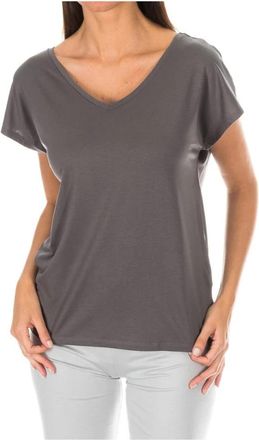 Tommy Hilfiger T-shirt met korte mouwen en V-hals - Dames - T-shirts - Grijs - S - Tops